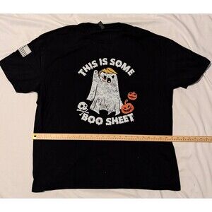 Donald Trump Ghost Halloween Shirt Size XXL Black Boo Sheet Graphic Tee